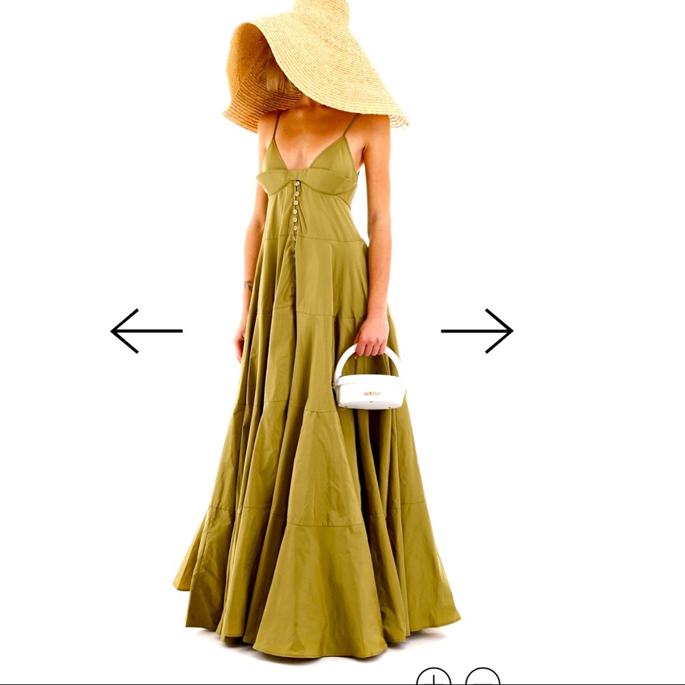 NWT JACQUEMUS green tiered maxi dress FR 36 US 4
